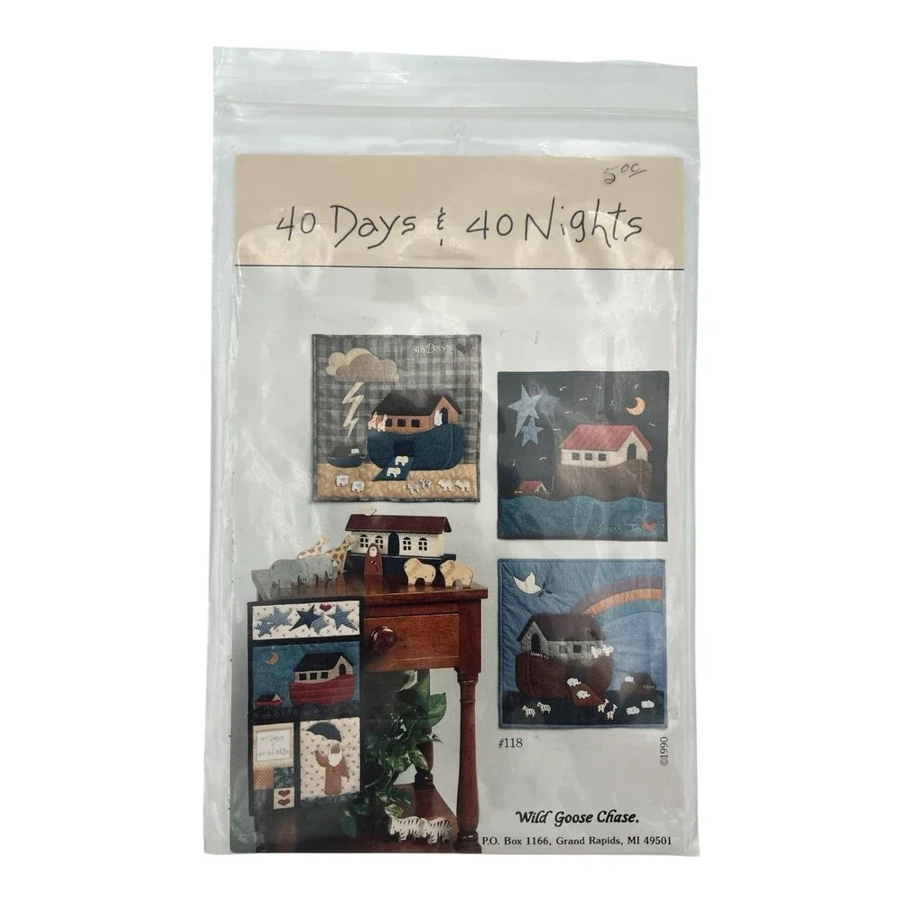 VTG 1990 Wild Goose Chase Quilt Pattern 40 Days 40 Nights Noah’s Ark #118